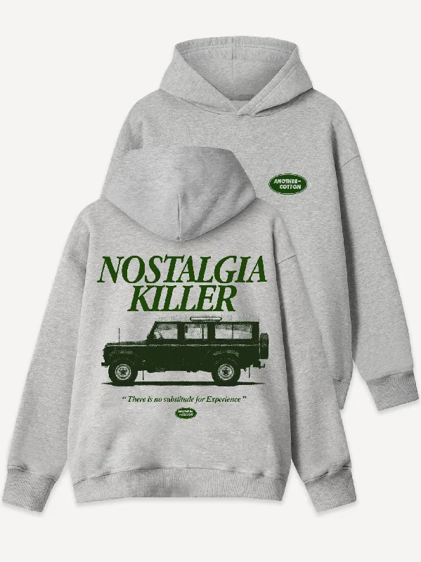 Women's sweatshirt with a mesh panel insert for breathability during workoutsNostalgia Killer Oversized Hoodie Women's sweatshirt with a mesh panel insert for breathability during workoutsNostalgia Killer Oversized Hoodie