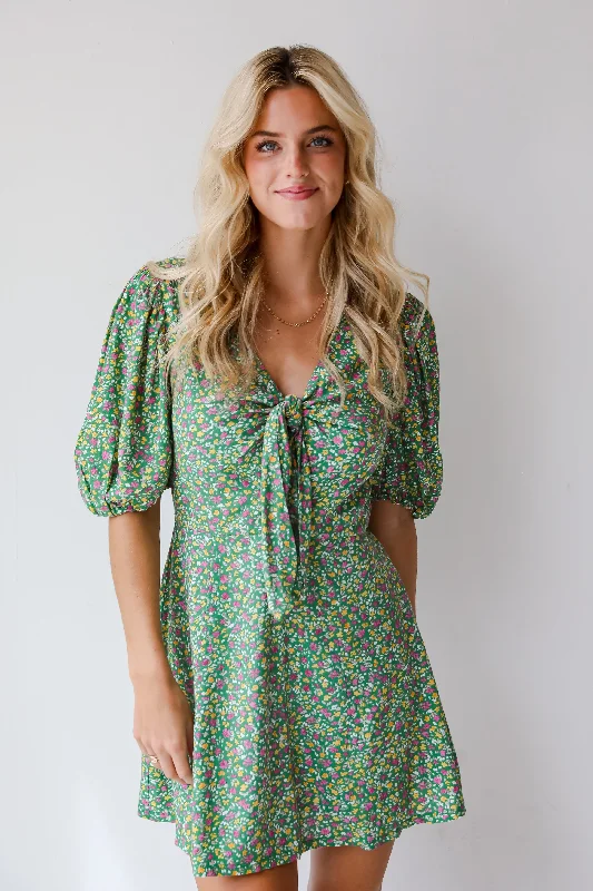 Long - Sleeve Women Dress in Velvet for a Luxurious Winter LookFINAL SALE - Perfect Whimsy Green Floral Mini Dress Long - Sleeve Women Dress in Velvet for a Luxurious Winter LookFINAL SALE - Perfect Whimsy Green Floral Mini Dress