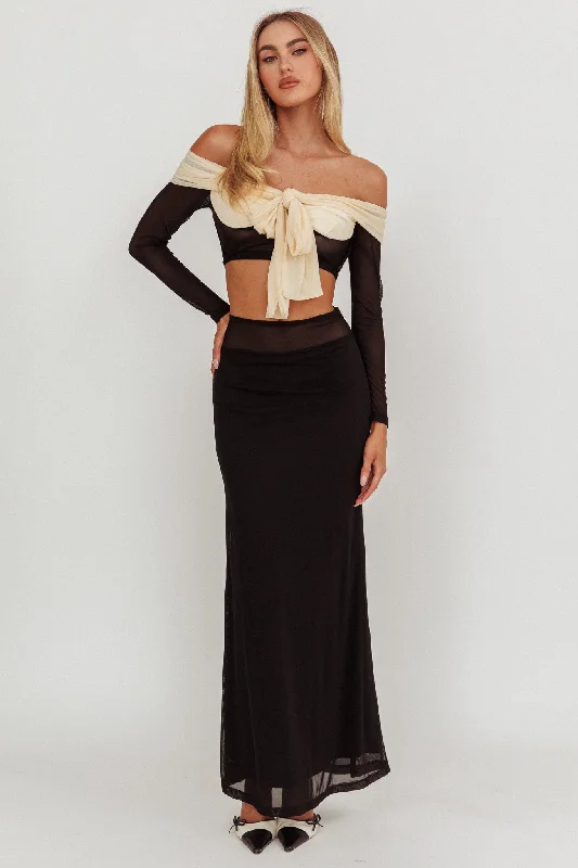 Mermaid - Style Women Dress with a Fitted Silhouette for Special OccasionsPerfect Worlds Mesh Maxi Skirt Black Mermaid - Style Women Dress with a Fitted Silhouette for Special OccasionsPerfect Worlds Mesh Maxi Skirt Black
