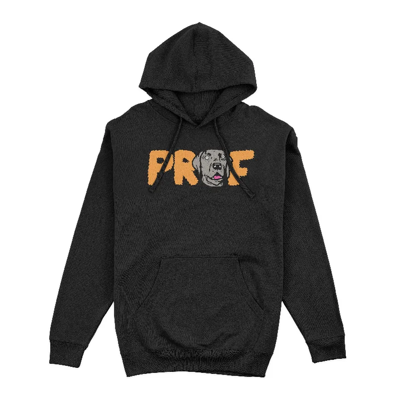 Women's mock - neck sweatshirt made of moisture - wicking material for fitness usePROF "Feed the Dogs" Black Pullover Hoodie Women's mock - neck sweatshirt made of moisture - wicking material for fitness usePROF "Feed the Dogs" Black Pullover Hoodie