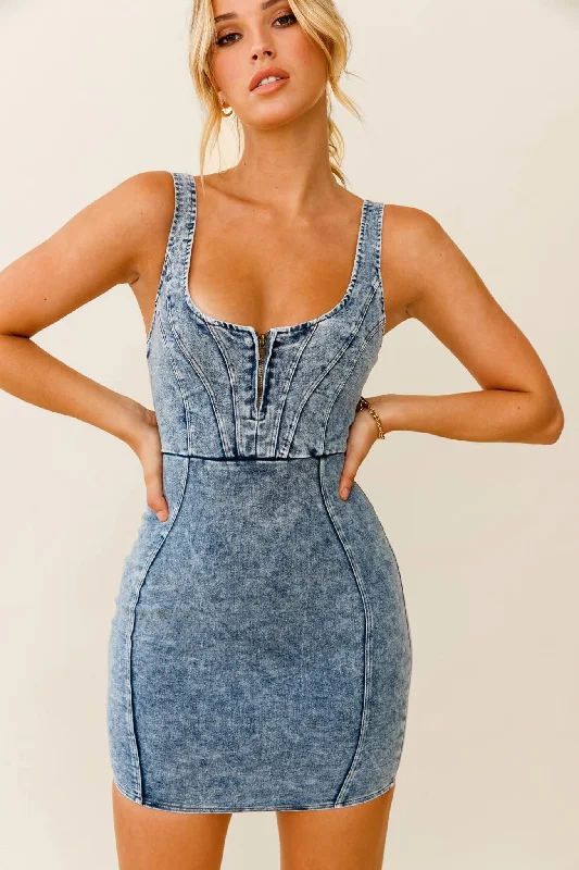 Backless Women Dress for a Sexy and Alluring Look at Evening EventsRhythm Wide Strap Bodycon Mini Dress Washed Blue Backless Women Dress for a Sexy and Alluring Look at Evening EventsRhythm Wide Strap Bodycon Mini Dress Washed Blue
