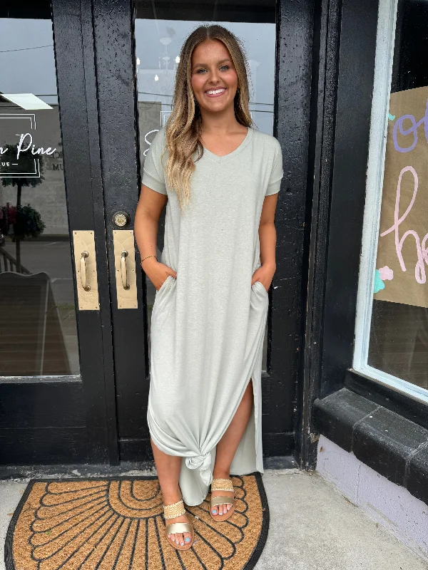 Sage maxi dress