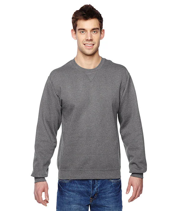 Women's sweatshirt with a mesh panel insert for breathability during workoutsSF72R - Fruit of the Loom Adult SofSpun® Crewneck Sweatshirt | Charcoal Heather Women's sweatshirt with a mesh panel insert for breathability during workoutsSF72R - Fruit of the Loom Adult SofSpun® Crewneck Sweatshirt | Charcoal Heather