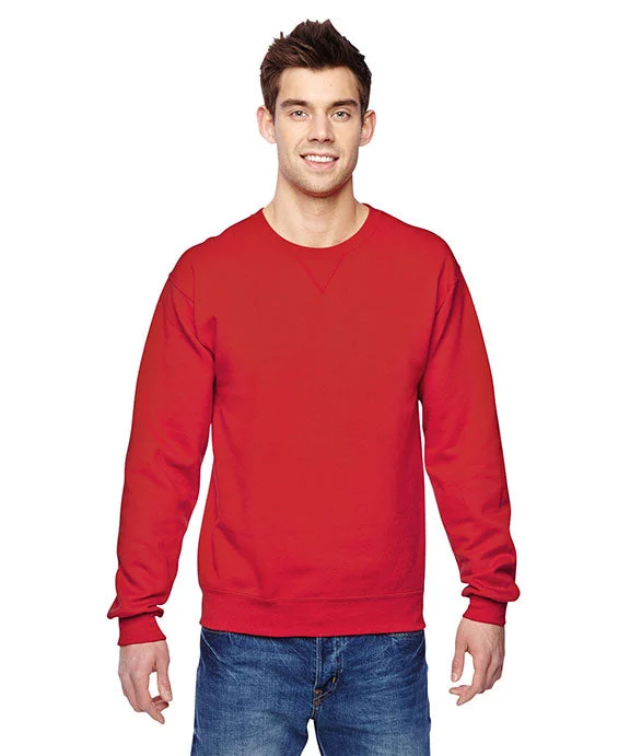 Women's zip - front sweatshirt with contrast stitching for a sporty aestheticSF72R - Fruit of the Loom Adult SofSpun® Crewneck Sweatshirt | Fiery Red Women's zip - front sweatshirt with contrast stitching for a sporty aestheticSF72R - Fruit of the Loom Adult SofSpun® Crewneck Sweatshirt | Fiery Red