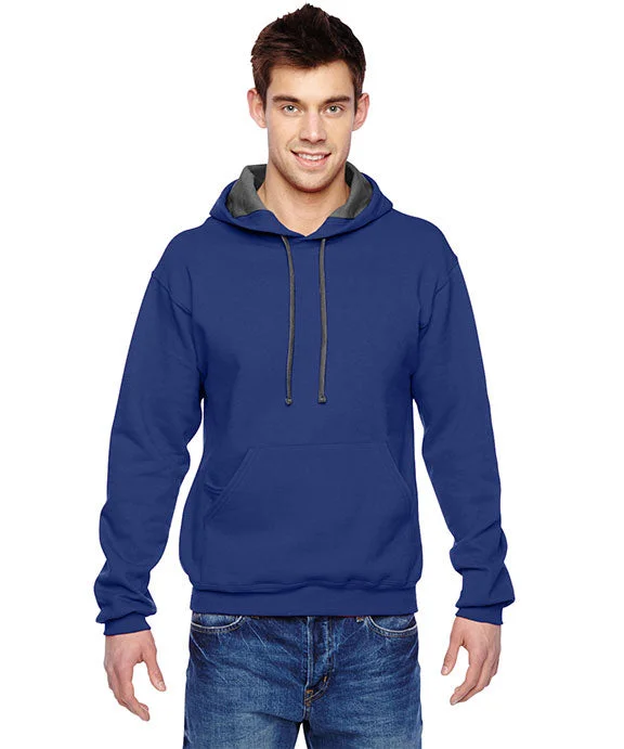 Women's hoodie with a kangaroo pocket and a pom - pom drawstring for added charmSF76R - Fruit of the Loom Adult SofSpun® Hooded Sweatshirt | Admiral Blue Women's hoodie with a kangaroo pocket and a pom - pom drawstring for added charmSF76R - Fruit of the Loom Adult SofSpun® Hooded Sweatshirt | Admiral Blue