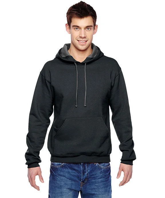 Women's fleece - lined hoodie with thumbholes for warmth in winterSF76R - Fruit of the Loom Adult SofSpun® Hooded Sweatshirt | Black Women's fleece - lined hoodie with thumbholes for warmth in winterSF76R - Fruit of the Loom Adult SofSpun® Hooded Sweatshirt | Black