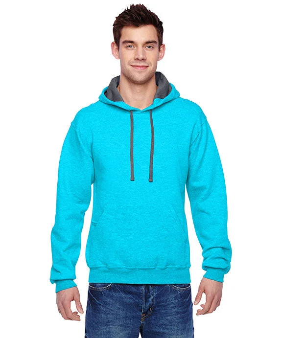 Women's cropped sweatshirt with a slogan graphic for a fun and expressive lookSF76R - Fruit of the Loom Adult SofSpun® Hooded Sweatshirt | Caribbean Blue Heather Women's cropped sweatshirt with a slogan graphic for a fun and expressive lookSF76R - Fruit of the Loom Adult SofSpun® Hooded Sweatshirt | Caribbean Blue Heather