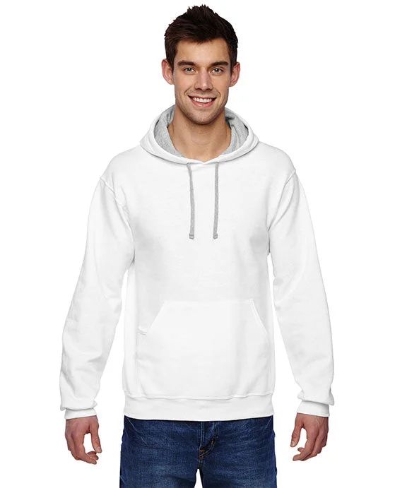 Women's hoodie with a glittery print for a glamorous and sparkly appearanceSF76R - Fruit of the Loom Adult SofSpun® Hooded Sweatshirt | White Women's hoodie with a glittery print for a glamorous and sparkly appearanceSF76R - Fruit of the Loom Adult SofSpun® Hooded Sweatshirt | White