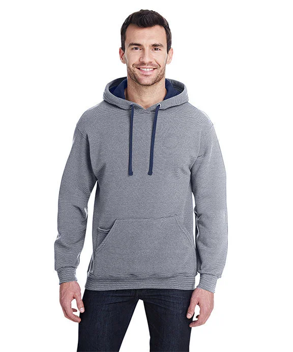 Women's zip - up sweatshirt in pastel blue for a soft and stylish outfitSF77R - Fruit of the Loom Adult SofSpun® Striped Hooded Sweatshirt | Navy Stripe Women's zip - up sweatshirt in pastel blue for a soft and stylish outfitSF77R - Fruit of the Loom Adult SofSpun® Striped Hooded Sweatshirt | Navy Stripe
