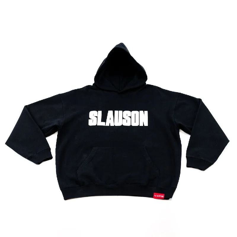 Women's sherpa - lined hoodie for extreme cold weather outdoor activitiesSlauson Block Print Hoodie - Black / White Women's sherpa - lined hoodie for extreme cold weather outdoor activitiesSlauson Block Print Hoodie - Black / White