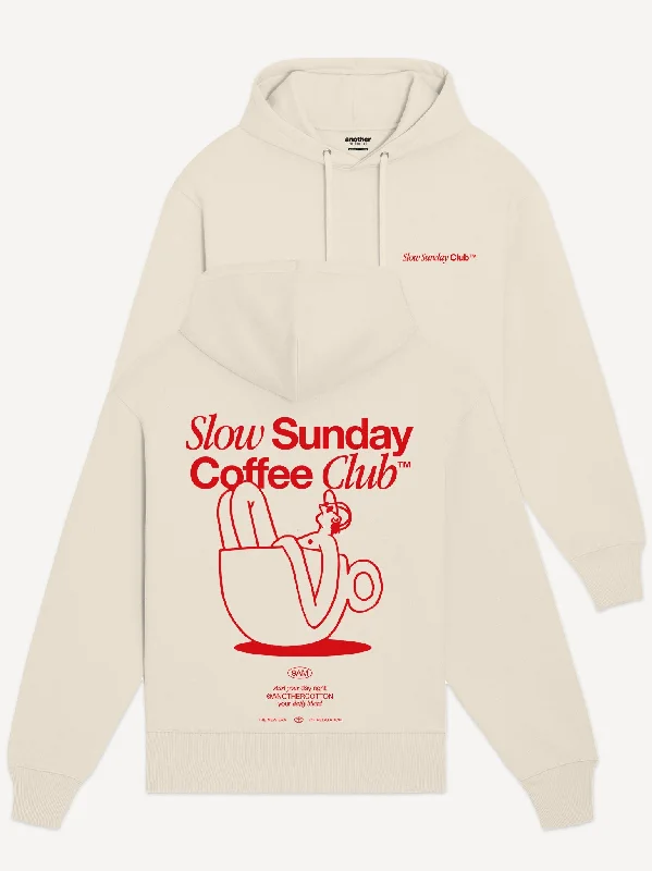 Women's long - sleeve cropped sweatshirt with ribbed cuffs for a snug fitSlow Sunday Coffee Club Organic Hoodie Women's long - sleeve cropped sweatshirt with ribbed cuffs for a snug fitSlow Sunday Coffee Club Organic Hoodie
