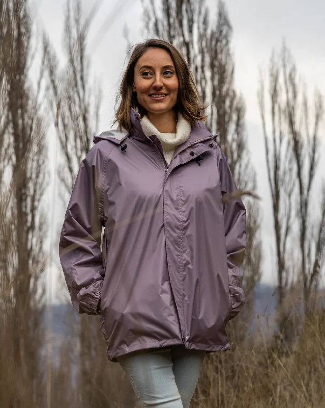 Women's windbreaker jackets with adjustable hoods for windy daysSTOWaway Jacket in Lilac Ash Women's windbreaker jackets with adjustable hoods for windy daysSTOWaway Jacket in Lilac Ash