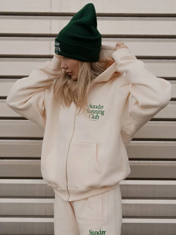 Women's fleece - lined hoodie with thumbholes for warmth in winterSunday Running Club Zip Hoodie Women's fleece - lined hoodie with thumbholes for warmth in winterSunday Running Club Zip Hoodie