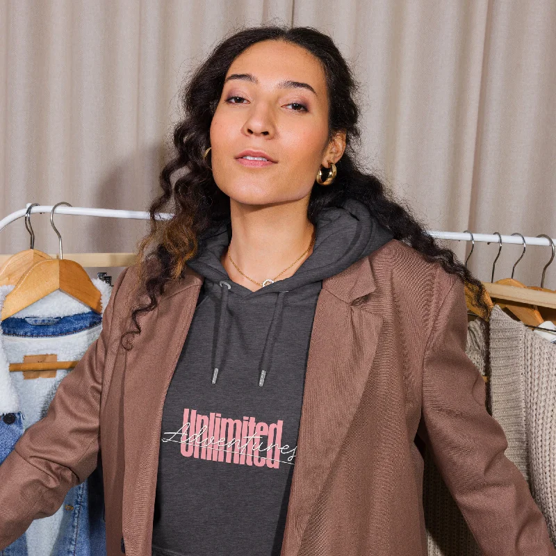 Women's color - block hoodie combining bold hues for a fashion - forward statementUnlimited Typography Graphic Women Eco Raglan Hoodie Women's color - block hoodie combining bold hues for a fashion - forward statementUnlimited Typography Graphic Women Eco Raglan Hoodie