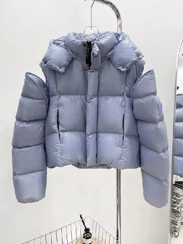 Women's trench coats with a removable belt for customizable stylingVersatile Women's Duck Down Jacket with Removable Sleeves and Hood Women's trench coats with a removable belt for customizable stylingVersatile Women's Duck Down Jacket with Removable Sleeves and Hood