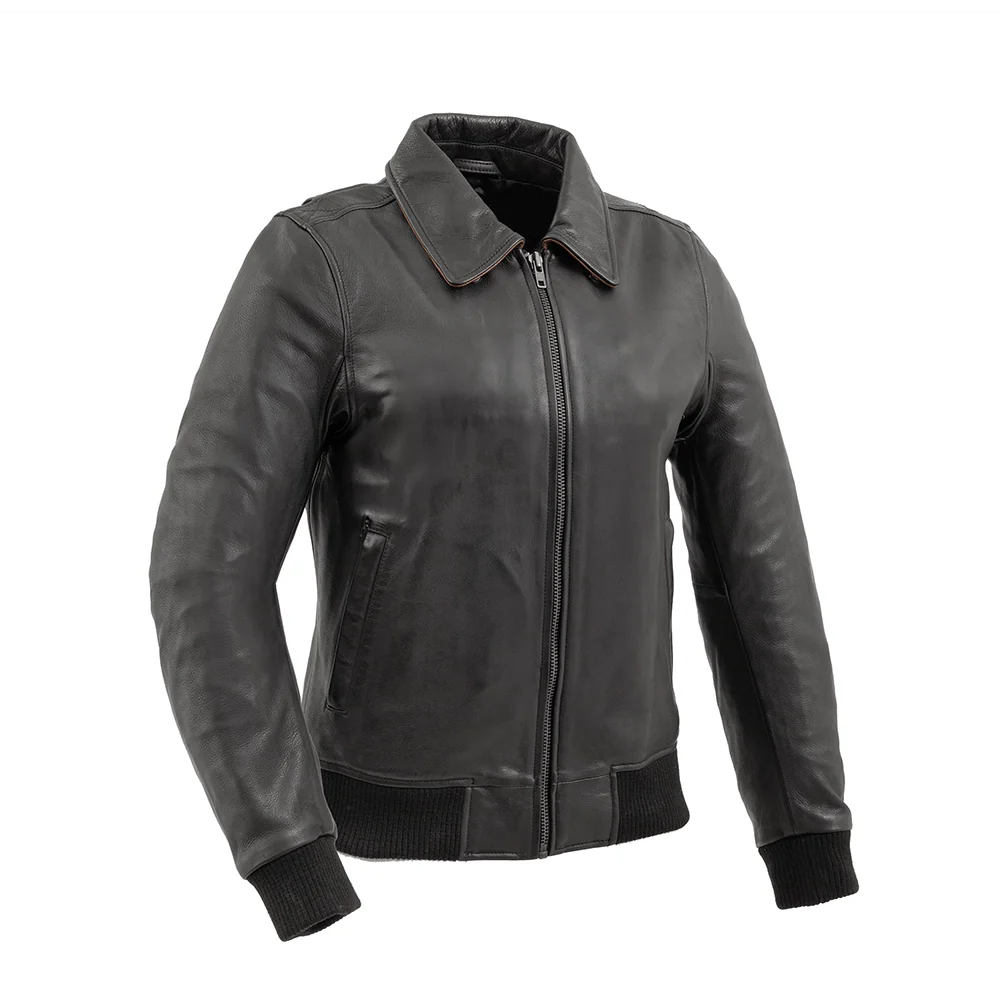 Women's bomber jackets with a holographic finish for a futuristic and eye - catching lookVixen - Women's Moto Bomber Leather Jacket Women's bomber jackets with a holographic finish for a futuristic and eye - catching lookVixen - Women's Moto Bomber Leather Jacket