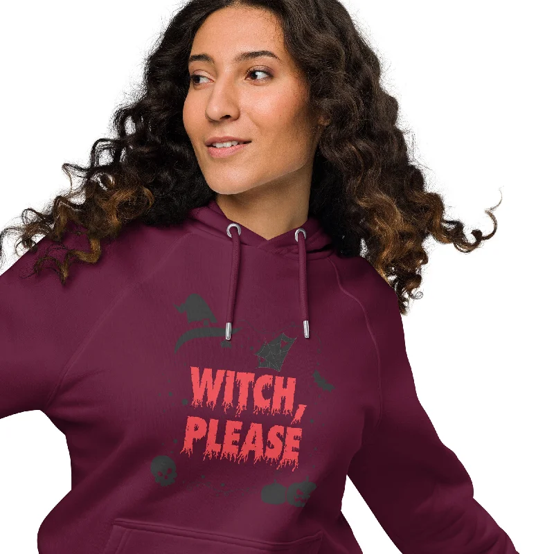 Women's color - block hoodie combining bold hues for a fashion - forward statementWitch Please Halloween Women Eco Raglan Hoodie Women's color - block hoodie combining bold hues for a fashion - forward statementWitch Please Halloween Women Eco Raglan Hoodie