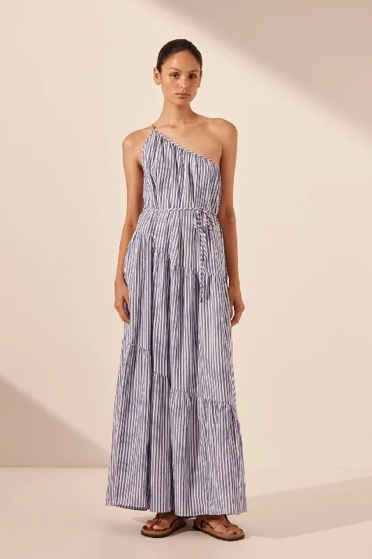 Off - the - Shoulder Women Dress for a Romantic and Feminine LookYASMINE ONE SHOULDER TIERED MAXI DRESS Off - the - Shoulder Women Dress for a Romantic and Feminine LookYASMINE ONE SHOULDER TIERED MAXI DRESS