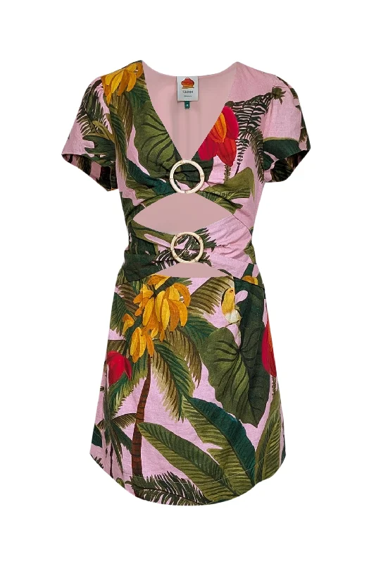 Strapless Women Dress with a Built - in Bra for Comfort and Support Strapless Women Dress with a Built - in Bra for Comfort and Support Farm - Pink & Green Tropical Print Linen Blend Mini Dress Sz M Strapless Women Dress with a Built - in Bra for Comfort and Support Strapless Women Dress with a Built - in Bra for Comfort and Support Farm - Pink & Green Tropical Print Linen Blend Mini Dress Sz M