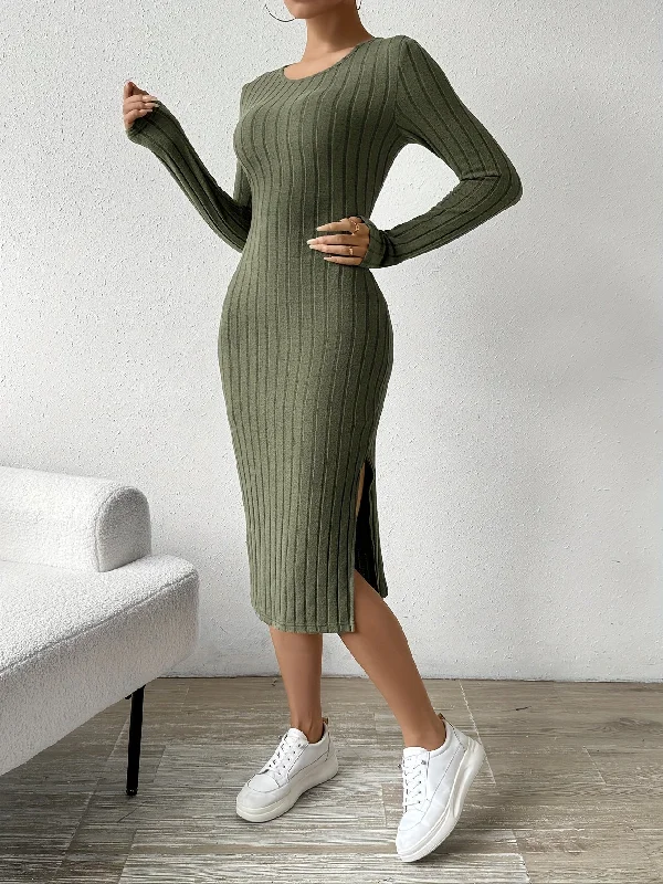 Mermaid - Style Women Dress with a Fitted Silhouette for Special Occasions Mermaid - Style Women Dress with a Fitted Silhouette for Special Occasions Sixsr Ribbed Solid Split Dress, Casual Crew Neck Long Sleeve Dress, Women's Clothing Mermaid - Style Women Dress with a Fitted Silhouette for Special Occasions Mermaid - Style Women Dress with a Fitted Silhouette for Special Occasions Sixsr Ribbed Solid Split Dress, Casual Crew Neck Long Sleeve Dress, Women's Clothing