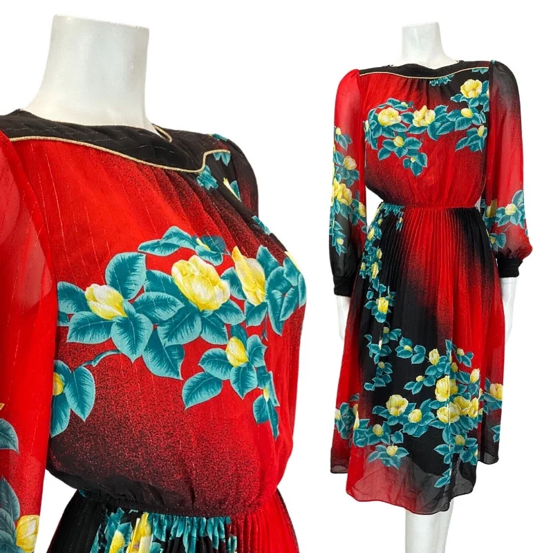 Off - the - Shoulder Women Dress for a Romantic and Feminine Look Off - the - Shoulder Women Dress for a Romantic and Feminine Look VINTAGE 60s 70s RED BLACK FLORAL SHEER BOHO BLOUSON SWING DRESS 8 10 Off - the - Shoulder Women Dress for a Romantic and Feminine Look Off - the - Shoulder Women Dress for a Romantic and Feminine Look VINTAGE 60s 70s RED BLACK FLORAL SHEER BOHO BLOUSON SWING DRESS 8 10