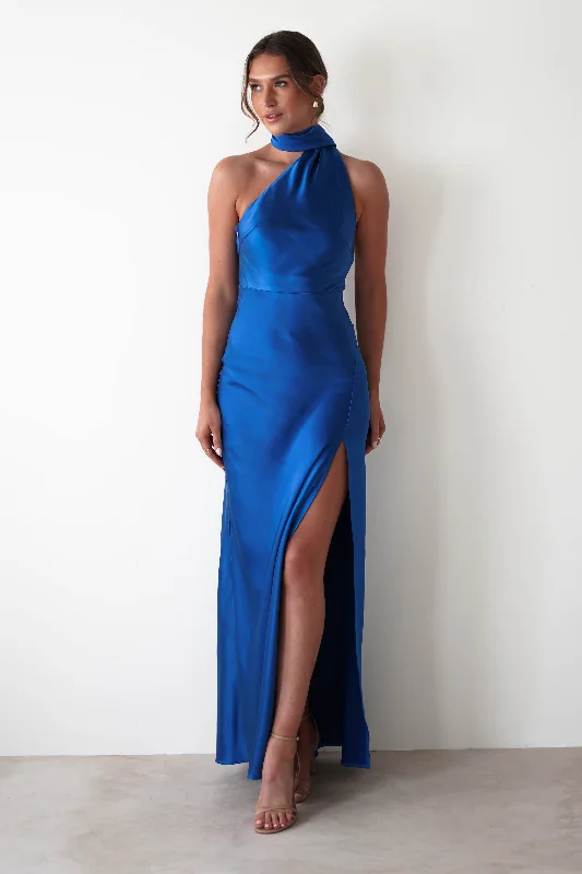 Maxi dresses with a paisley print for a classic and elegant styleAmelda Soft Satin Maxi Gown Dress | Cobalt Blue Maxi dresses with a paisley print for a classic and elegant styleAmelda Soft Satin Maxi Gown Dress | Cobalt Blue
