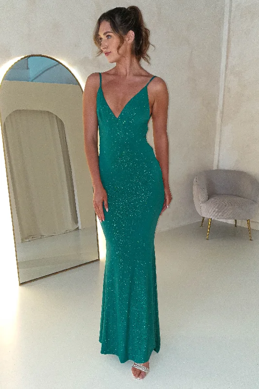 Maxi dresses with an asymmetric hem for a fashion - forward and eye - catching designBillie Glitter Bodycon Gown | Emerald Green Maxi dresses with an asymmetric hem for a fashion - forward and eye - catching designBillie Glitter Bodycon Gown | Emerald Green