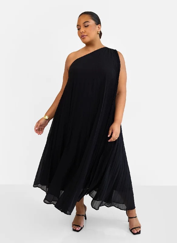 Leather maxi dresses for an edgy and bold appearanceDesiree Chiffon Pleated One Shoulder Maxi Shift Dress Leather maxi dresses for an edgy and bold appearanceDesiree Chiffon Pleated One Shoulder Maxi Shift Dress
