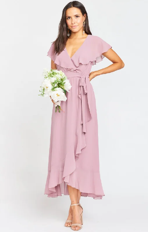 Maxi dresses with geometric prints for a contemporary aestheticJess Ruffle Midi Dress ~ Antique Rose Chiffon Maxi dresses with geometric prints for a contemporary aestheticJess Ruffle Midi Dress ~ Antique Rose Chiffon