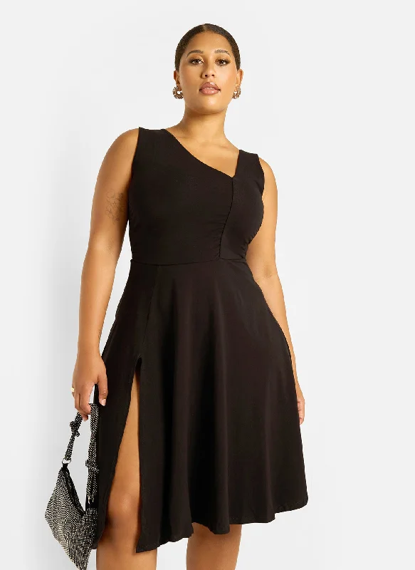 Juliette Assymetrical Skater Midi Dress