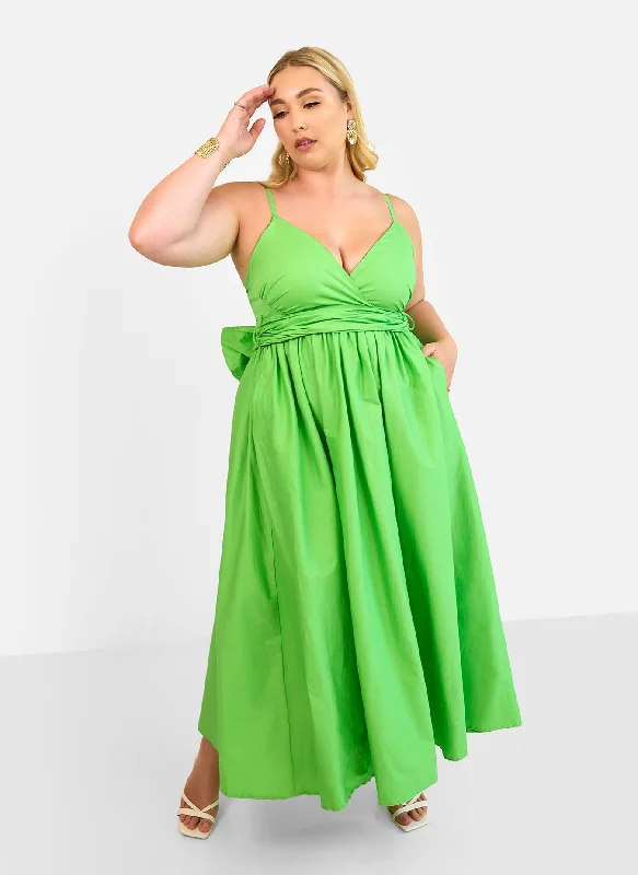 Maxi dresses with side slits for a touch of allureKismet Poplin Belted Maxi Skater Dress - Lime Maxi dresses with side slits for a touch of allureKismet Poplin Belted Maxi Skater Dress - Lime