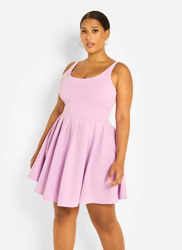 Maxi dresses with one - shoulder designs for a stylish and asymmetric lookMartie Pleated Skater Mini Dress - Lilac Maxi dresses with one - shoulder designs for a stylish and asymmetric lookMartie Pleated Skater Mini Dress - Lilac