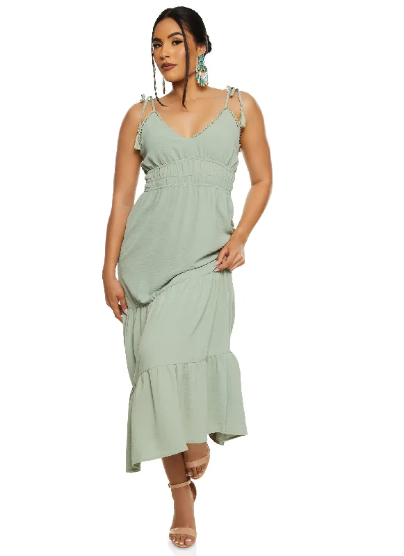 Maxi dresses with thin spaghetti straps for a delicate and feminine feelAlmost Famous Crochet Trim Tiered Maxi Dress Maxi dresses with thin spaghetti straps for a delicate and feminine feelAlmost Famous Crochet Trim Tiered Maxi Dress