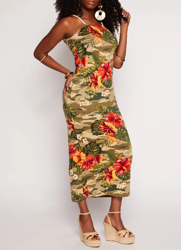 Maxi dresses with a belted empire waist for a more defined and flattering silhouetteCamo Floral Print Rope Strap Maxi Dress Maxi dresses with a belted empire waist for a more defined and flattering silhouetteCamo Floral Print Rope Strap Maxi Dress