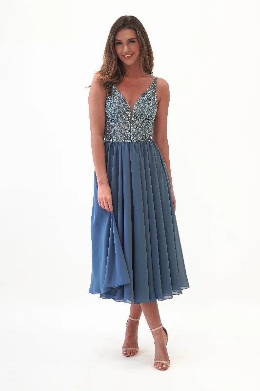 Maxi dresses with side slits for a touch of allureTasha Chiffon Embellished Midi Dress | Blue Maxi dresses with side slits for a touch of allureTasha Chiffon Embellished Midi Dress | Blue