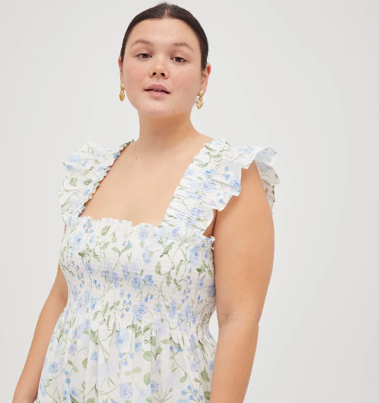 Maxi dresses with mesh panels for a sexy and trendy appearanceThe Ellie Nap Dress - Blue Peony Bouquet Cotton Maxi dresses with mesh panels for a sexy and trendy appearanceThe Ellie Nap Dress - Blue Peony Bouquet Cotton