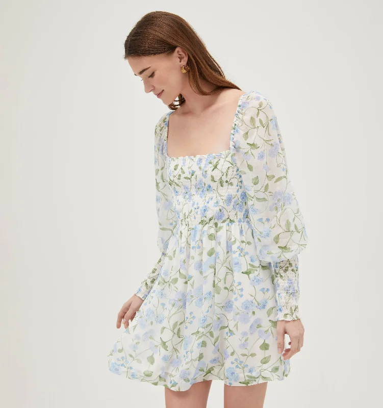 Maxi dresses with tassel accents for a fun and lively touchThe Grace Mini Nap Dress - Blue Peony Bouquet Georgette Maxi dresses with tassel accents for a fun and lively touchThe Grace Mini Nap Dress - Blue Peony Bouquet Georgette