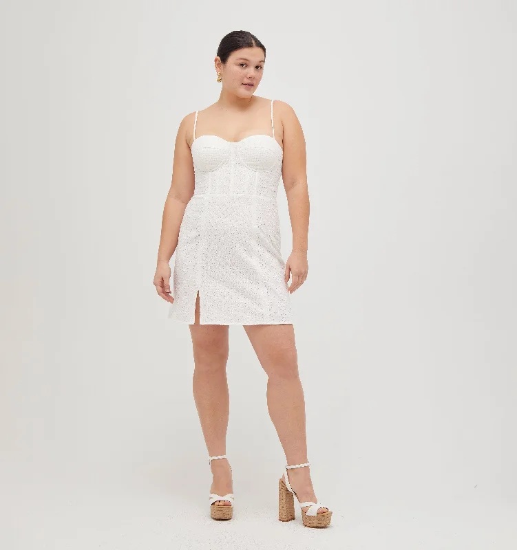 Maxi dresses with mesh panels for a sexy and trendy appearanceThe Kitty Dress - White Eyelet Maxi dresses with mesh panels for a sexy and trendy appearanceThe Kitty Dress - White Eyelet