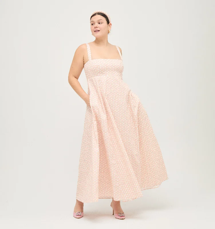 Maxi dresses with beaded embellishments for a fancy and luxurious eventThe Rowena Dress - Coral Baroque Shell Cotton Sateen Maxi dresses with beaded embellishments for a fancy and luxurious eventThe Rowena Dress - Coral Baroque Shell Cotton Sateen