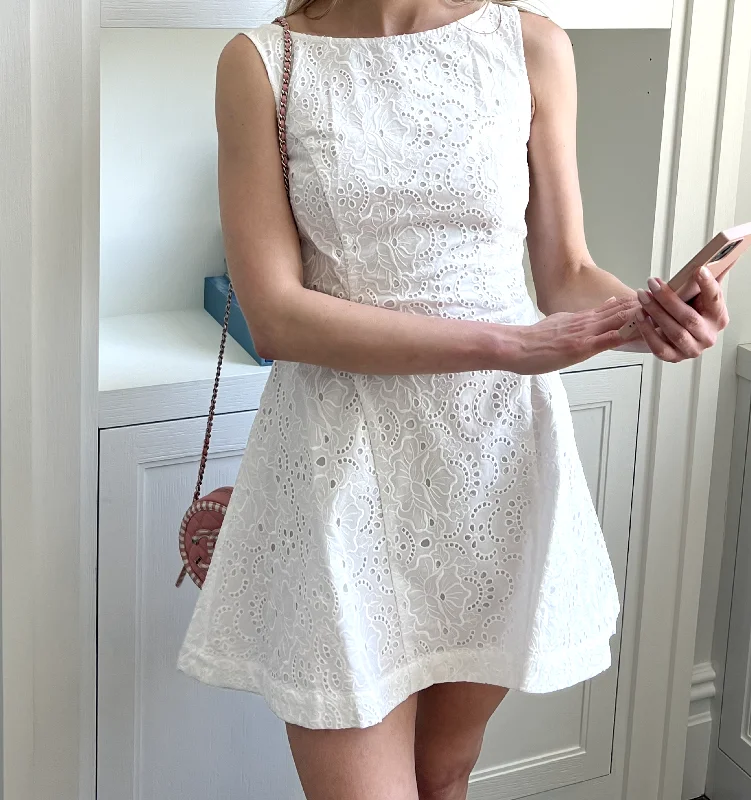 The Sutton Dress - White Broderie Anglaise