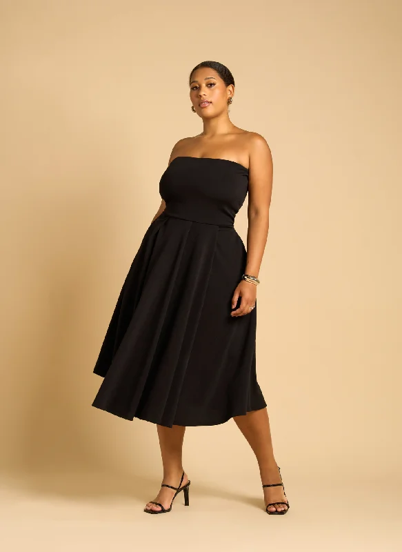 Maxi dresses with geometric prints for a contemporary aestheticZelie Skater Midi Dress - Black Maxi dresses with geometric prints for a contemporary aestheticZelie Skater Midi Dress - Black