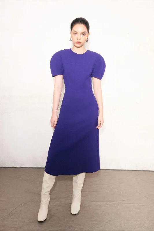 Midi dresses with cold - shoulder cutouts for a trendy styleA-Laurent Puffy Sleeves Dress Midi dresses with cold - shoulder cutouts for a trendy styleA-Laurent Puffy Sleeves Dress