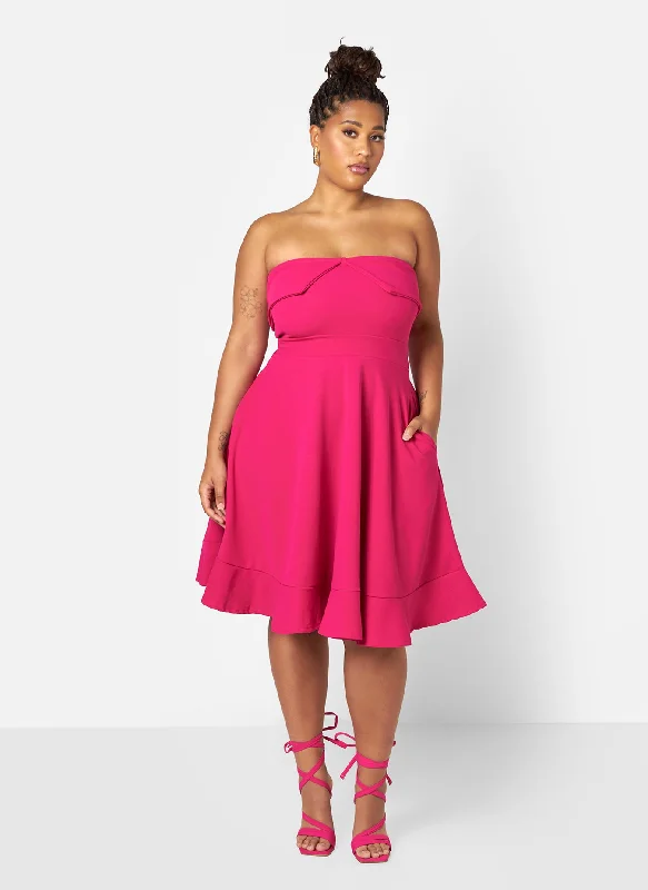 Midi dresses with cold - shoulder cutouts for a trendy styleAurora Skater Midi Dress w. Pockets Midi dresses with cold - shoulder cutouts for a trendy styleAurora Skater Midi Dress w. Pockets