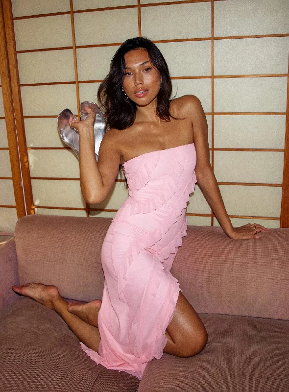 Midi dresses with mesh inserts for a trendy and breathable optionBullard Strapless Midi Dress Pink Midi dresses with mesh inserts for a trendy and breathable optionBullard Strapless Midi Dress Pink
