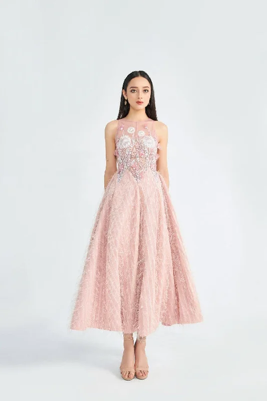 Midi dresses with belted waists to accentuate the figureEdna Fit and Flare Sleeveless Woven Midi Dress Midi dresses with belted waists to accentuate the figureEdna Fit and Flare Sleeveless Woven Midi Dress