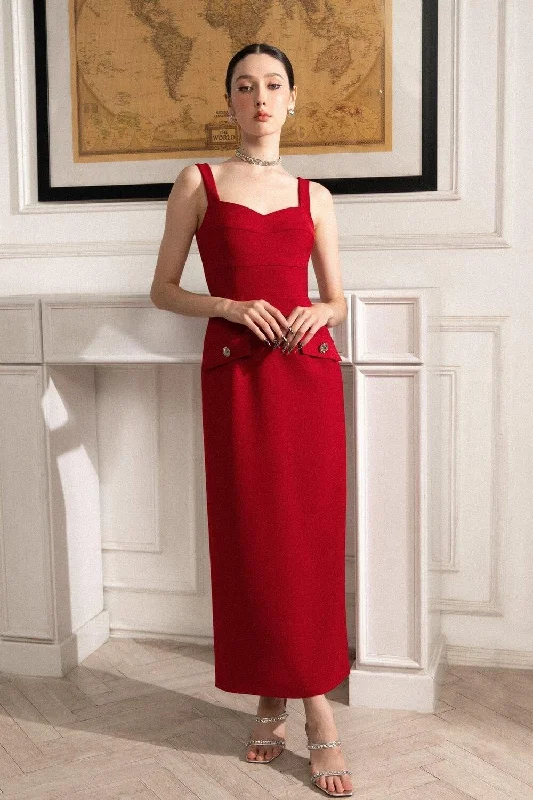 Midi dresses with ruched sleeves for a more fitted and stylish arm lookEleanor Sheath Strappy Polyester Midi Dress Midi dresses with ruched sleeves for a more fitted and stylish arm lookEleanor Sheath Strappy Polyester Midi Dress