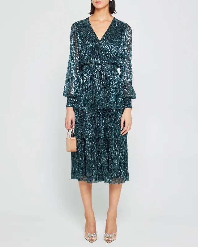 Midi dresses with V - necklines for a flattering and elongating effectEser Dress