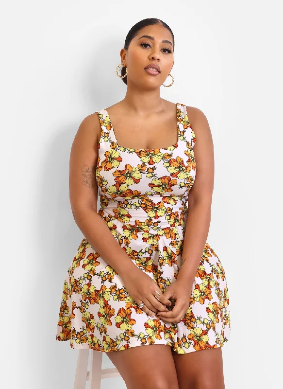 Midi dresses with mesh inserts for a trendy and breathable optionEternal Floral Print Drop Waist Mini Skater Dress Midi dresses with mesh inserts for a trendy and breathable optionEternal Floral Print Drop Waist Mini Skater Dress