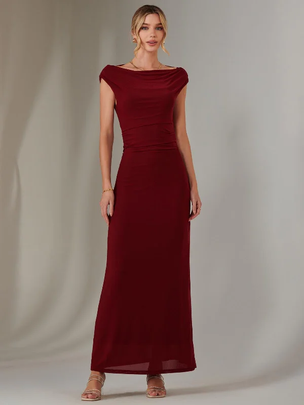 Midi dresses with fringe details for a fun and energetic styleEva Round Neck Sleeveless Maxi Dress, Burgundy Midi dresses with fringe details for a fun and energetic styleEva Round Neck Sleeveless Maxi Dress, Burgundy