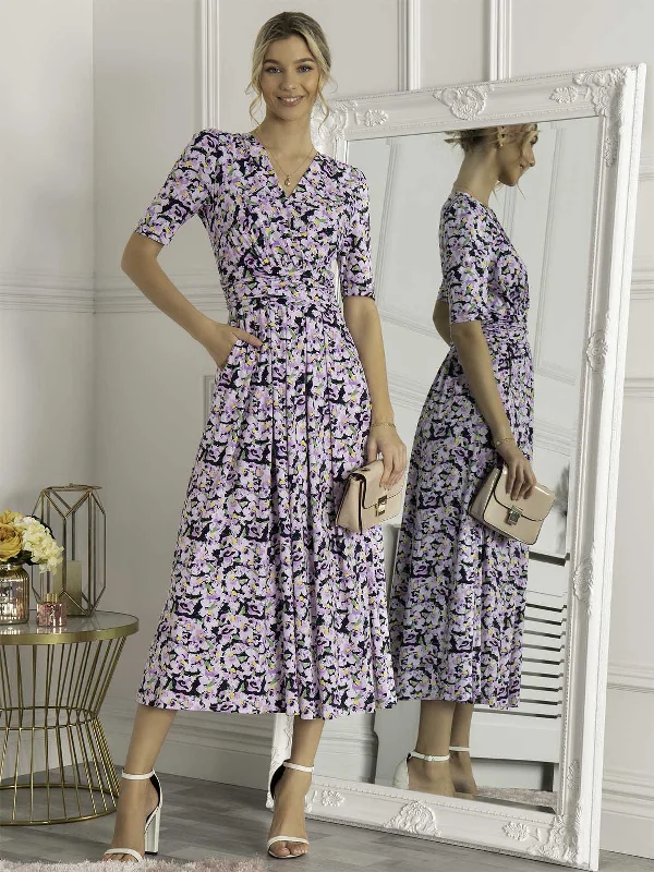 Midi dresses with pleated skirts for a timeless and elegant appealJolie Moi Quinna Wrap Front Maxi Dress, Navy Floral Midi dresses with pleated skirts for a timeless and elegant appealJolie Moi Quinna Wrap Front Maxi Dress, Navy Floral